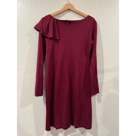 Ann Taylor Burgundy Body Con Dress Size 8 - Picture 5 of 6